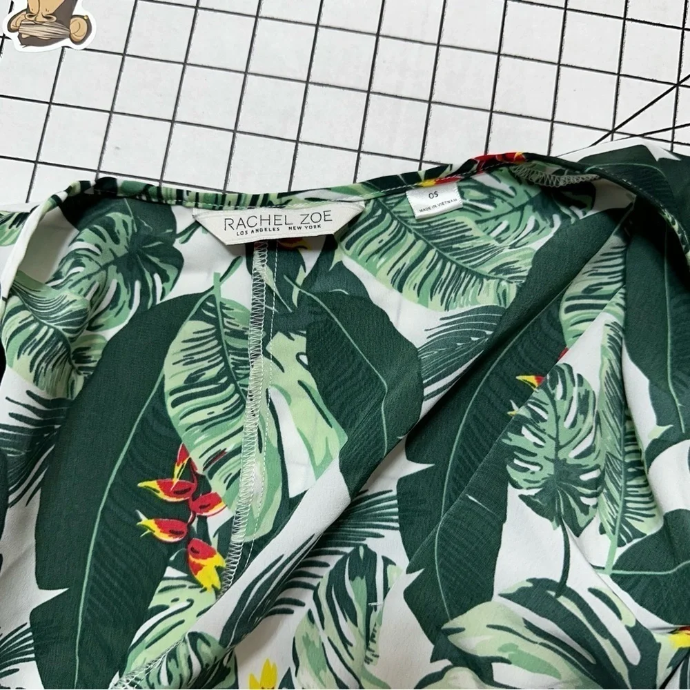 Rachel Zoe tropical plant pattern one size cover up A35